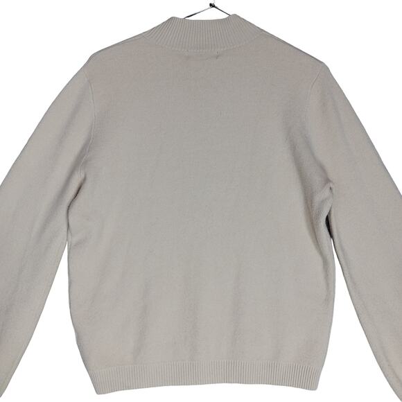 On Twelfth Sweater Top Size Large Beige Knit High Neckline Balloon Sleeves - Picture 5 of 12